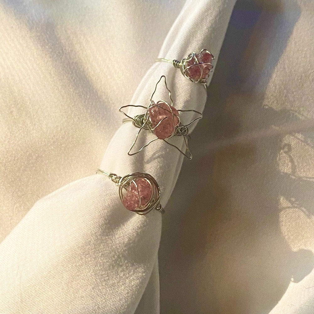 Custom wired crystal rings